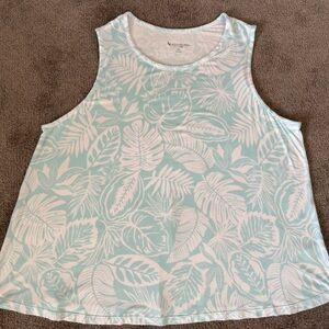 Koolaburra by UGG Allover Printed Modern Tank Top Size 2X Blue Casual Tee Shirt